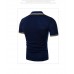 Mens New Casual Fashion Embroidery Wild Lapel Short Sleeved T-Shirts