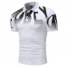 Mens Summer Letter Printed Slim Fit Business Casual Golf Shirts