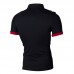 Mens Business Golf Shirt Patchwork Short Sleeve Slim Spring Summer Casual Cotton Tops