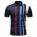 Mens Summer Striped Colorful Turn Down Collar Casual Golf Shirts
