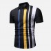 Mens Summer Striped Colorful Turn Down Collar Casual Golf Shirts