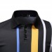 Mens Summer Striped Colorful Turn Down Collar Casual Golf Shirts