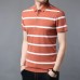 Summer Mens Short-sleeved T-shirts Youth Striped Loose Golf Shirts