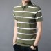 Summer Mens Short-sleeved T-shirts Youth Striped Loose Golf Shirts