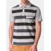 Mens Striped Printed Soft Cotton T-shirts Casual Turn-down Collar Golf Shirt