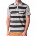 Mens Striped Printed Soft Cotton T-shirts Casual Turn-down Collar Golf Shirt