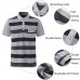 Mens Striped Printed Soft Cotton T-shirts Casual Turn-down Collar Golf Shirt