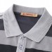 Mens Striped Printed Soft Cotton T-shirts Casual Turn-down Collar Golf Shirt