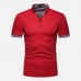 Mens Casual Stand Collar V-Neck Slim Golf Shirts