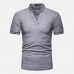 Mens Casual Stand Collar V-Neck Slim Golf Shirts