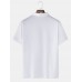 100% Cotton Mens Simple Cartoon Embroidery Short Sleeve White Casual Golf Shirts