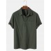 Mens 100% Cotton Basic Solid Color Lapel Short Sleeve Golf Shirt