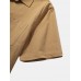 Mens 100% Cotton Basic Solid Color Lapel Short Sleeve Golf Shirt