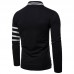 Mens Fashion Turn Down Collar Buttons Long Sleeve T-shirts