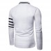 Mens Fashion Turn Down Collar Buttons Long Sleeve T-shirts