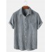 Mens Casual Corduroy Light Breathable Pocket Short Sleeve Shirts