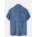 Mens Casual Corduroy Light Breathable Pocket Short Sleeve Shirts