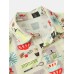 Mens Cartoon Container Print Turn Down Collar Short Sleeve Shirts