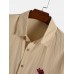 Mens Rose Embroidery 100% Cotton Casual Shirts