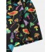 Mens Cartoon Colorful Mushroom Print Lapel Short Sleeve Shirt