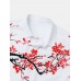 Mens Casual Flower Print Short Sleeve Shirts