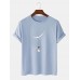 Cute Cartoon Astronaut Print Short Sleeve 100*Cotton Breathable T-Shirts