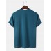 Mens Letter Print Colorblock Stitching Short Sleeve Preppy T-Shirts