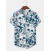 Mens Head Halloween Floral Short Sleeve Shirt