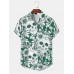 Mens Head Halloween Floral Short Sleeve Shirt