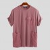 Big Pockets Stitching Short Sleeve Relaxed T-Shirts