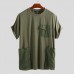 Big Pockets Stitching Short Sleeve Relaxed T-Shirts