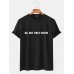 Mens Loose Slogan Casual Short Sleeve Round Neck T-Shirts