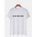 Mens Loose Slogan Casual Short Sleeve Round Neck T-Shirts