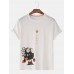 Men Women Cotton Fashion Carton Pattern Crew Neck Short Sleeve Casual TShirts