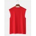 Mens 100% Cotton Breathable Solid Color Casual Tank Tops