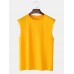 Mens 100% Cotton Breathable Solid Color Casual Tank Tops