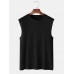Mens 100% Cotton Breathable Solid Color Casual Tank Tops