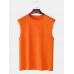 Mens 100% Cotton Breathable Solid Color Casual Tank Tops