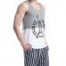 SEOBEAN New York Paris Printed Mens Vest Cotton Summer Leisure Fitness Jogging Sport Tops