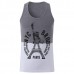 SEOBEAN New York Paris Printed Mens Vest Cotton Summer Leisure Fitness Jogging Sport Tops