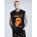 Men 100% Cotton Flame Lip Print Letter All Matched Skin Friendly Leisure Tank