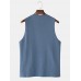 Breathable Cotton Solid Color Casual Round Neck Sleeveless Tank Tops