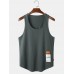 Mens Solid Color Cotton Breathable Loose Casual Tank Tops