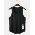 Mens Solid Color Cotton Breathable Loose Casual Tank Tops