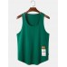 Mens Solid Color Cotton Breathable Loose Casual Tank Tops