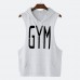 Men Fashion Letter Print Hooded Sleeveless Pocket Solid Color Sport Tops