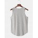 Mens Solid Color Sleeveless Casual Tank Tops