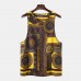 Mens 100% Cotton Summer Ethnic Floral Printed Sleeveless Casual Vest