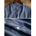 Men Cotton Linen Short Sleeve Solid Color Leisure Henley Shirts