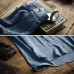Mens Vintage Loose Comfy Solid Color Buttons Fly Long Sleeve Casual Henley Shirts